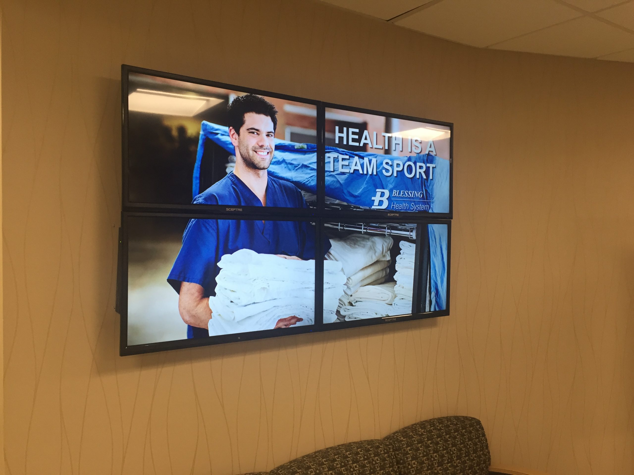 digital signage video wall using the tv sign